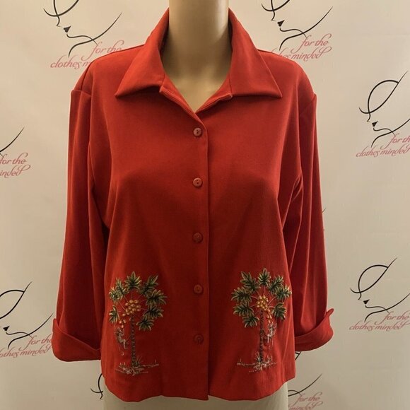 CitiDress. Sz 10. Slightly Sueded Monkey Embroidered Shirt or Jacket. B64 - Picture 1 of 8